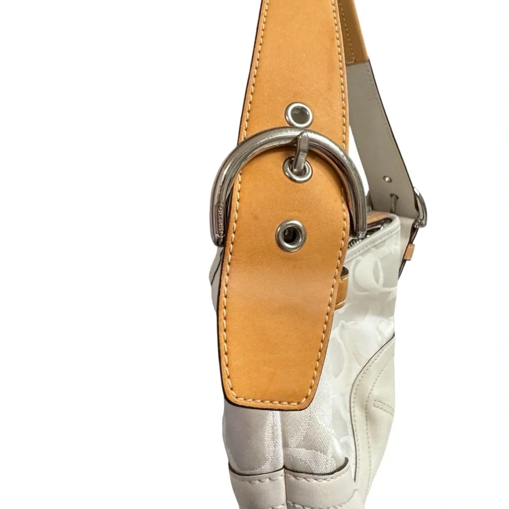 VTG Limited Edition Coach Optic Signature C Hobo Shoulder Bag Y2K White Tan 1850